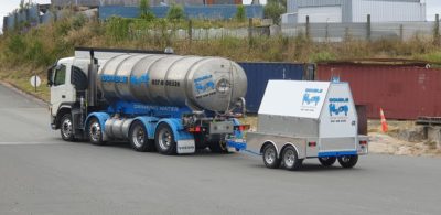 Double h2go bulk water tanker truck and trailer